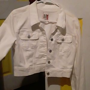 Cropped white Jean jacket